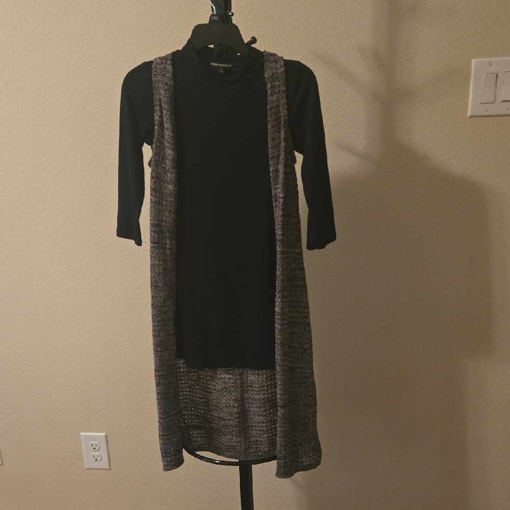 Sequin Hearts Black and Gray Kids Casual Dress